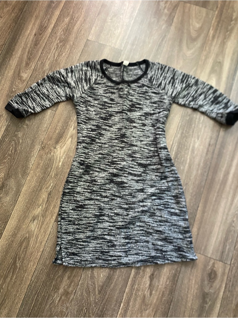 Old Navy Heathered Knit Sweater Dress - Black/Gray